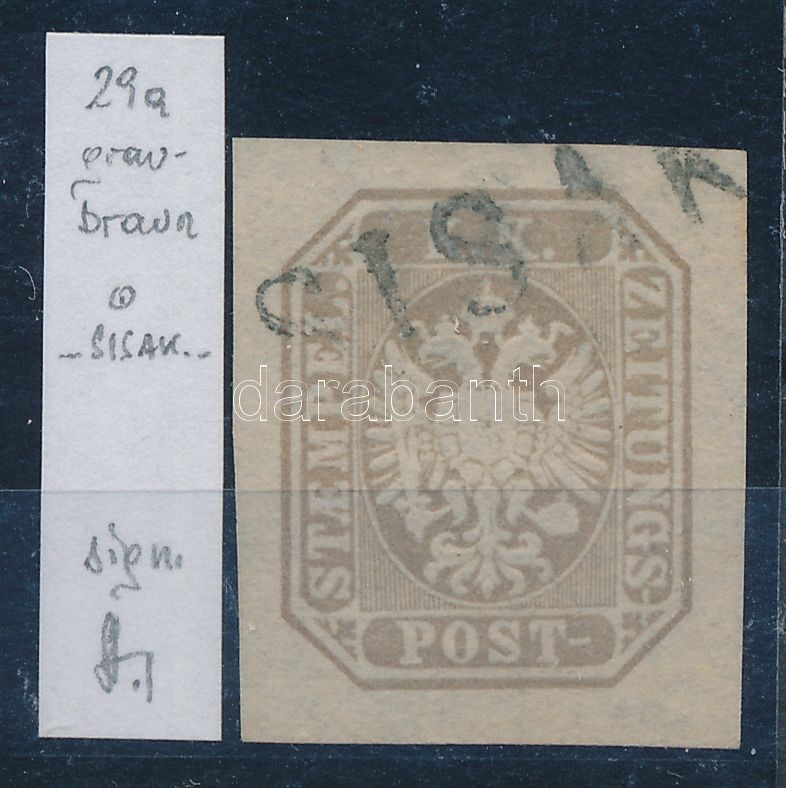 Newspaper stamp, greybrown 