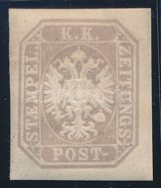 Newspaper stamp, lilac-grey with original gum. Certificate: Strakosch, Lilásszürke Hírlapbélyeg eredeti gumival Certificate: Strakosch