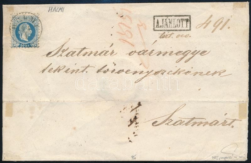~1867 2 x 10kr ajánlott levélen 