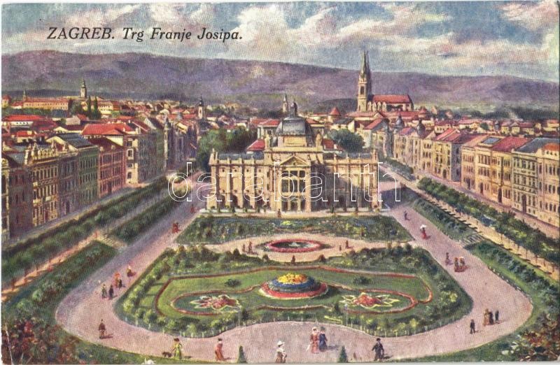 Zagreb, Zágráb; Trg Franje Josipa / square