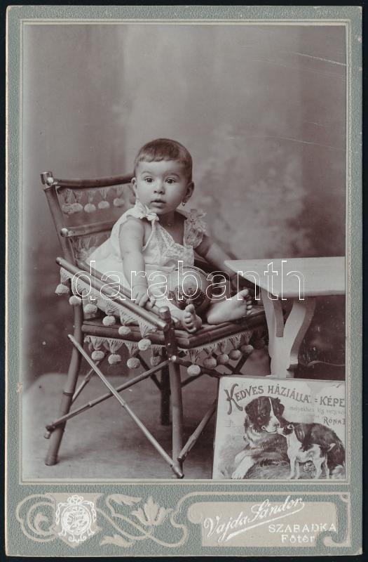 cca 1916 Szabadka, Vajda Sándor fényképész műtermében készült, kabinetfotó méretű vintage fotó,16,5x10,9 cm