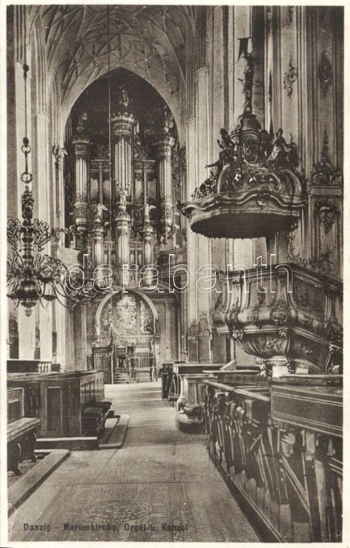 Gdansk, Danzig; Marienkirche, Orgel, Kanzel / church, organ, pulpit, interior