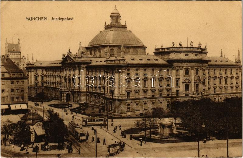 München, Munich; Justizpalast / Palace of Justice, trams. W.H.D. 9832.