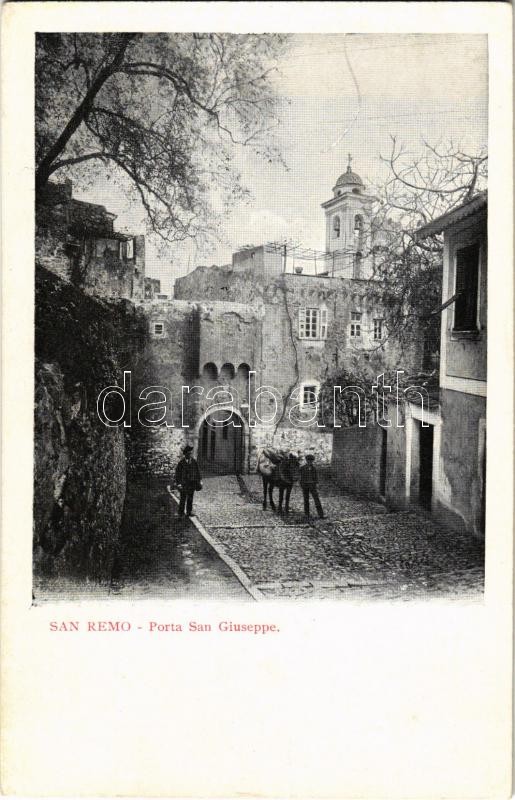 Sanremo, San Remo; Porta San Giuseppe / gate, street view