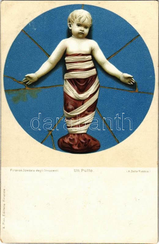 Firenze, Un Putto. Spedale degli innocenti. A. Pini Editore. Lithogr. & Druck vom Meissner & Buch litho s: A. Della Robbia