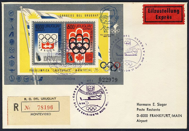 OLympics block on FDC, Olimpia blokk FDC-n