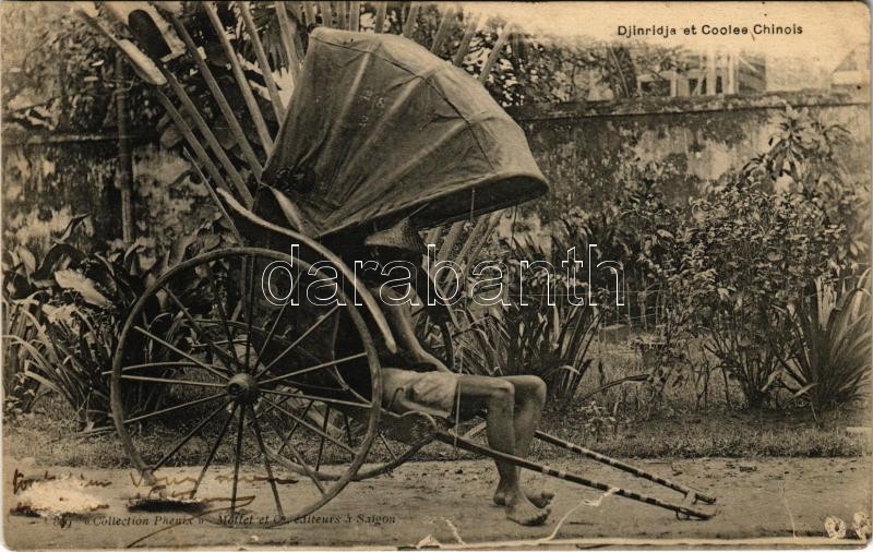 Saigon, Ho Chi Minh City; Djinridja et Coolee Chinois / rickshaw