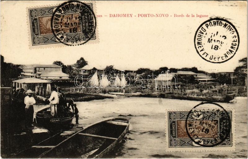 Porto-Novo, Bords de la lagune / lagoon, boat, canoe