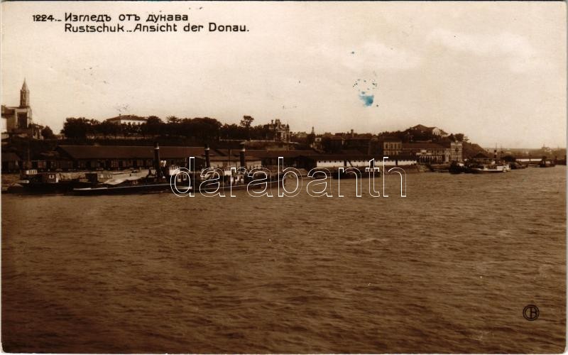 1934 Ruse, Rousse, Russe, Roustchouk, Rustschuk; Ansicht der Donau / Danube river, steamships, barges