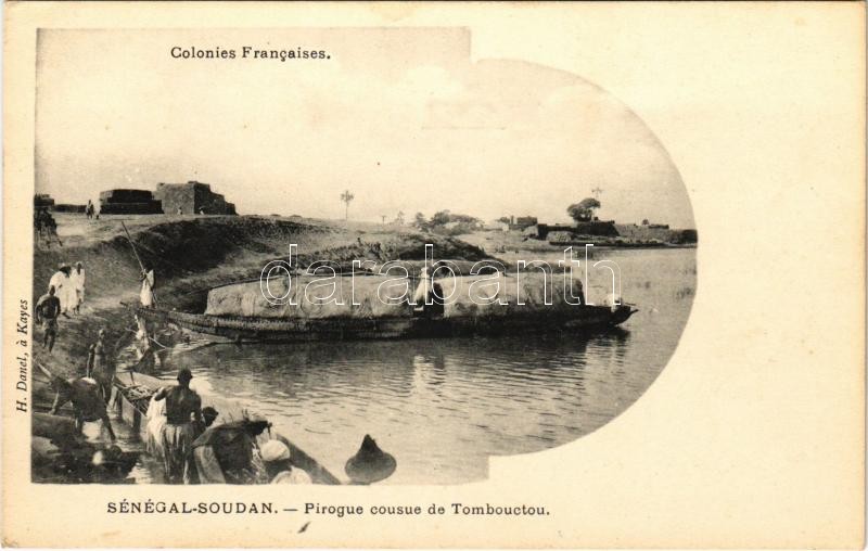 Timbuktu, Tombouctou; Pirogue cousue / pirogue, native canoes