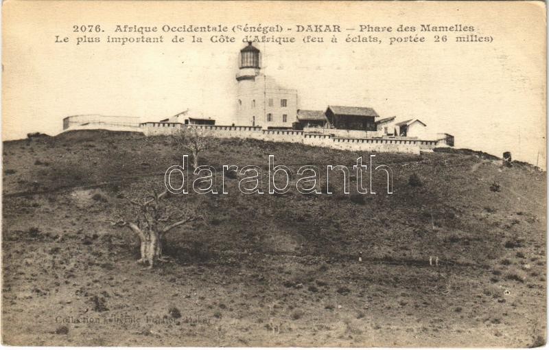 Dakar, Phare des Mamelles Le plus important de la Cote d'Afrique (feu á éclats, portée 26 milles) / lighthouse