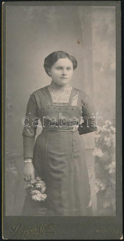 cca 1910 Cegléd, Száger M. fényképész  műtermében készült, keményhátú vintage fotó, 16,2x8,1 cm