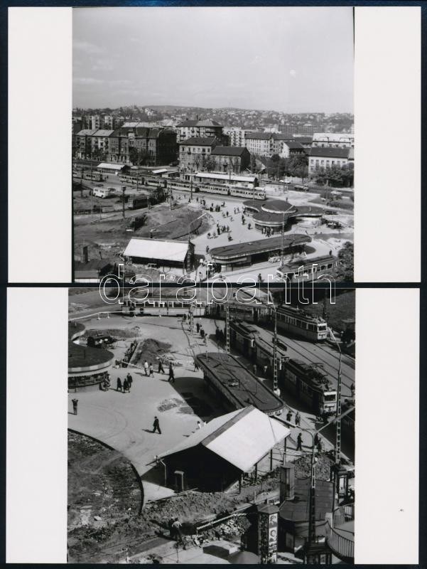 cca 1970 Budapest, Moszkva téri átépítések, 4 db régi felvételről mai nagyítások, 10x15 cm