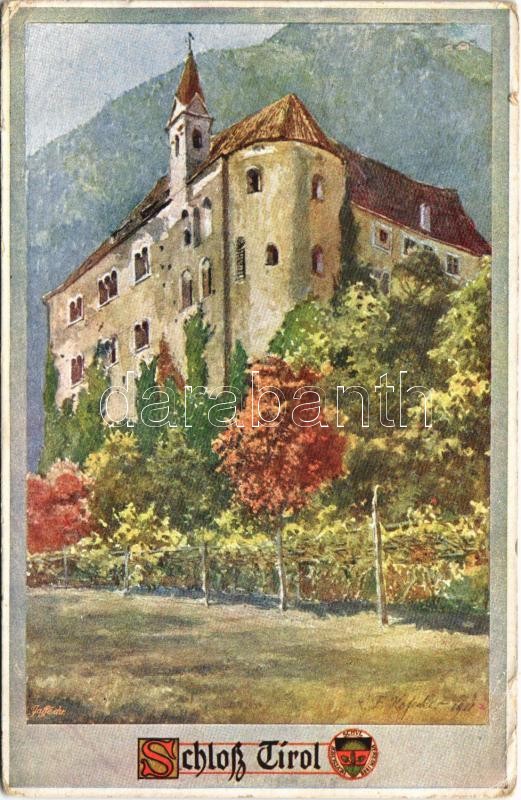 1918 Merano, Merano (Südtirol); Schloss Tirol bei Meran (Tirolo) / castle. Deutsche Schulverein Karte Nr. 337. art postcard