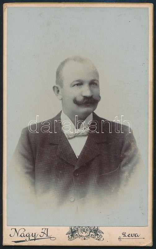 cca 1902 Léva, Nagy Arthur fényképész műtermében készült, keményhátú, vintage fotó,10,5x6,5 cm