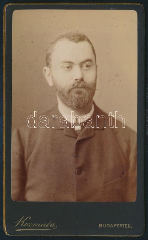 cca 1890 Budapest, Kozmata Ferencz (1864-1902) császári és királyi udvari fényképész műtermében készült, keményhátú vintage fotó, 10,8x6,5 cm