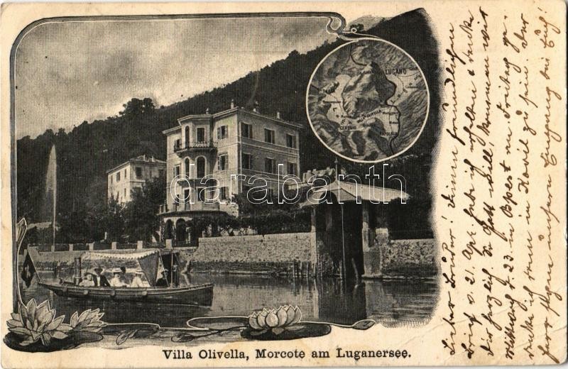 1906 Morcote am Luganersee, Villa Olivella. Art Nouveau, floral (EB)