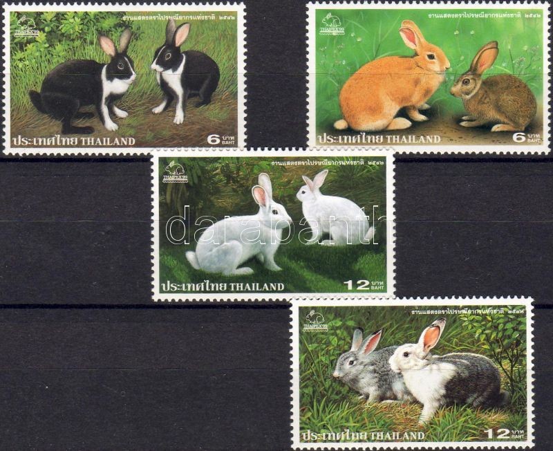 THAIPEX nemzeti bélyegkiállítás: házinyulak sor, THAIPEX national stamp exhibition: rabbits set, Nationale Briefmarkenausstellung THAIPEX: Hauskaninchen Satz