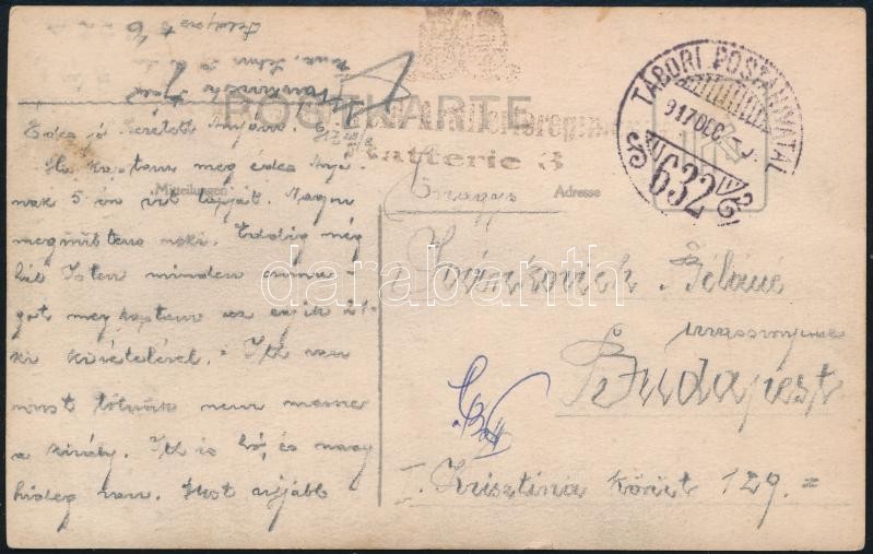 1917 Tábori posta képeslap 