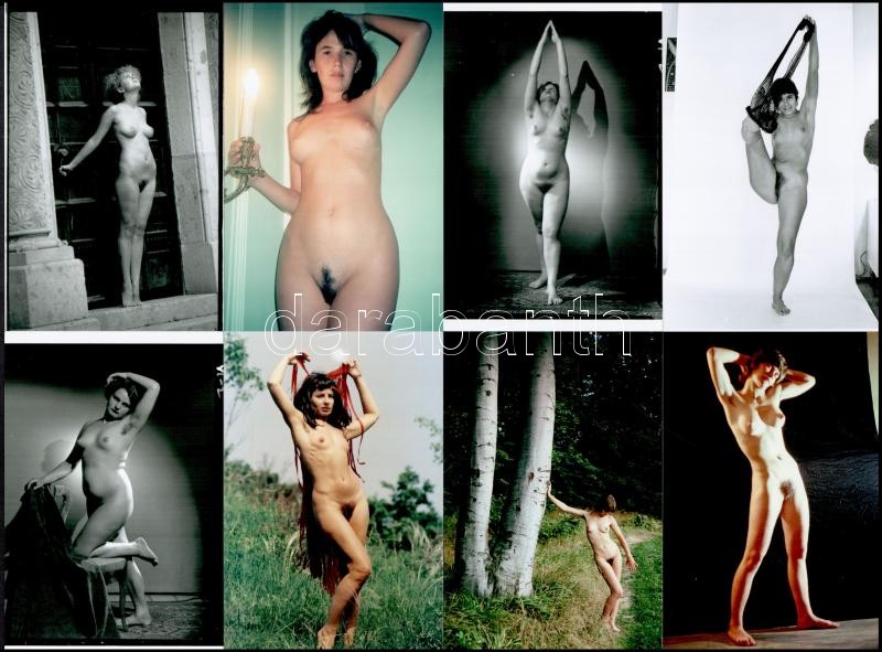 Különböző időpontokban, eltérő helyszíneken, több fotómodell közreműködésével készült 11 db szolidan erotikus fotó, mai nagyítások, 15x10 cm