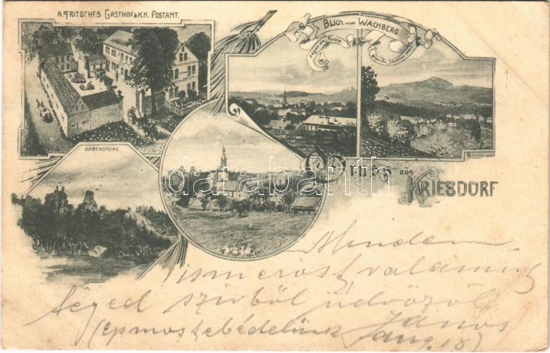 1899 Krizany, Kriesdorf; A. Fritsches Gasthof & K.K. Postamt ...