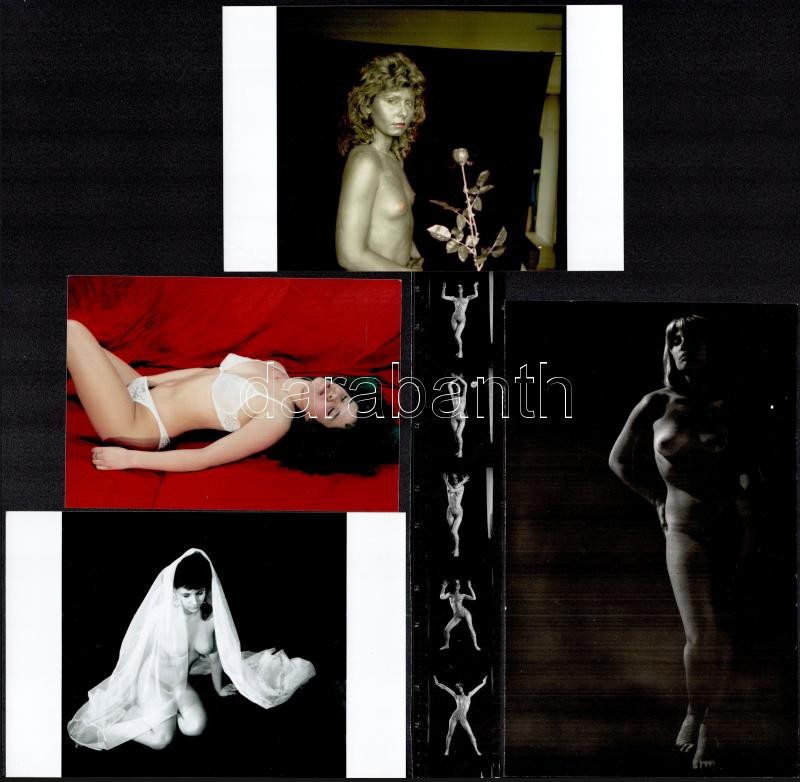 Szolidan erotikus fényképek vegyes tétele; 13 db vintage fotó és/vagy mai nagyítás, 24x36 mm és 18x11 cm között