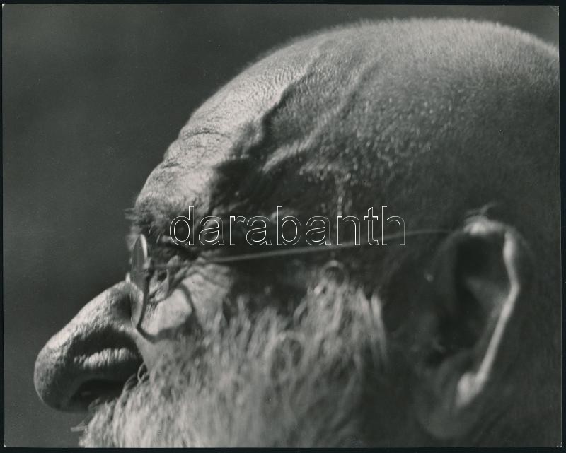 cca 1935 Reich Péter Cornel (?-?) budapesti fotóművész hagyatékából pecséttel jelzett, vintage fotóművészeti alkotás (fél fej), 17,2x21,6 cm