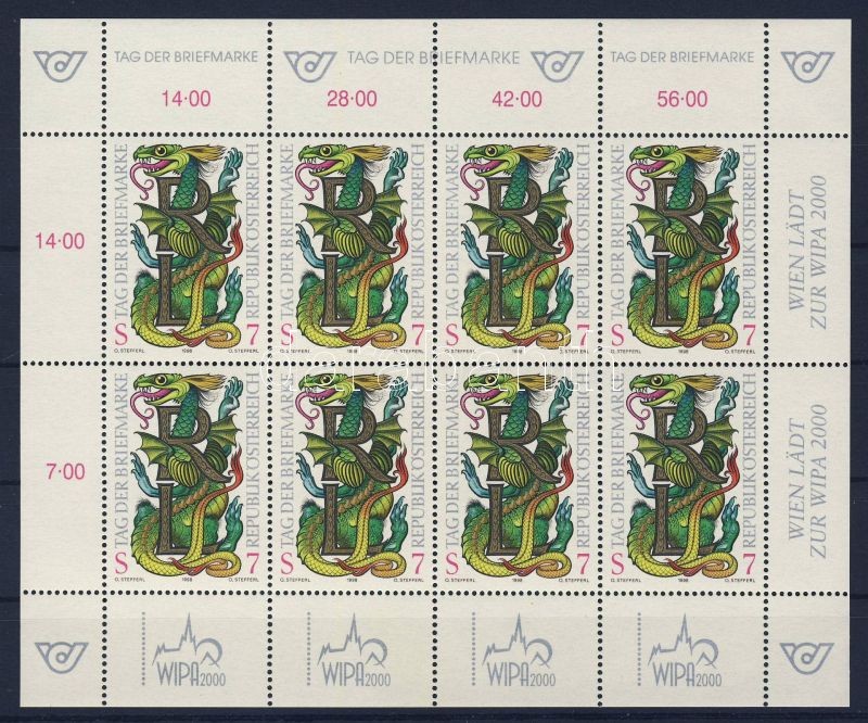 Bélyegnap kisív, Day of stamps minisheet, Tag der Briefmarke Kleinbogen