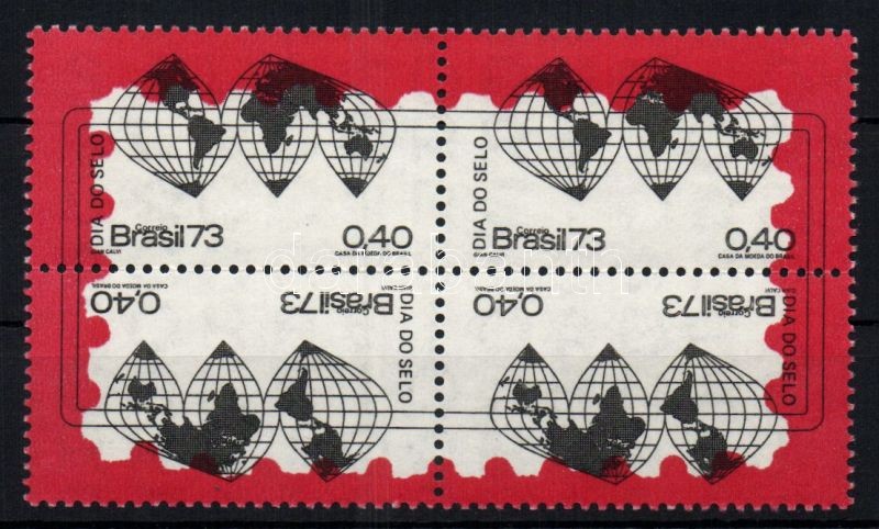 Day of stamps block of four, Bélyegnap négyestömb, Tag der Briefmarke Viererblock