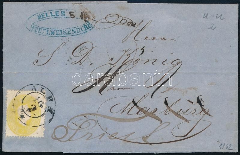 2kr on cover to Marburg, redirected to Triest 