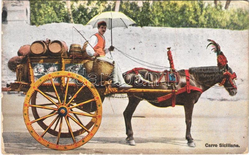 Carro Siciliano / Italian folklore, horse cart from Sicily, Szicíliai lovaskocsi