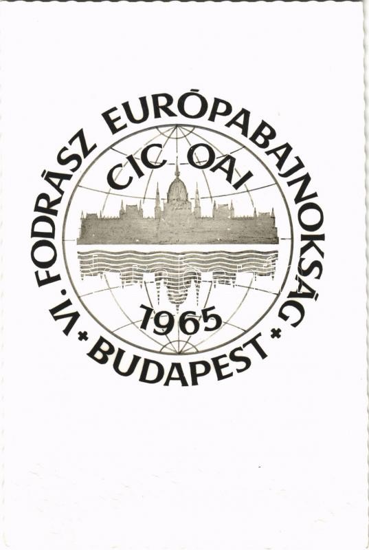 1965 IV: Barber European Championship in Budapest. + So. Stpl (surface damage), 1965 IV. Fodrász Európabajnokság Budapest. Képzőművészeti Alap Kiadóvállalat + So. Stpl. (felületi sérülés)