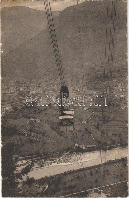 1924 Bolzano, Bozen (Südtirol); Filovia del Colle / Elektrische Schwebebahn von Bozen nach Kohlern / cable railway to Colle, cable car