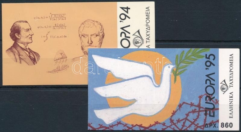 1985-1993 2 pcs Europa CEPT stamp-booklets, 19941995 2 db Europa CEPT bélyegfüzetek