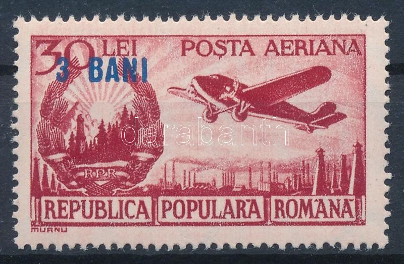 Overprinted aeroplane stamp, Felülnyomott repülő érték