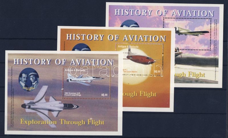 100 éves a motoros repülés kisívsor + blokk sor, History of aviation minisheet + block, 100. Jahrestag des ersten Motorfluges der Brüder Wright Kleinbogensatz + Bogensatz
