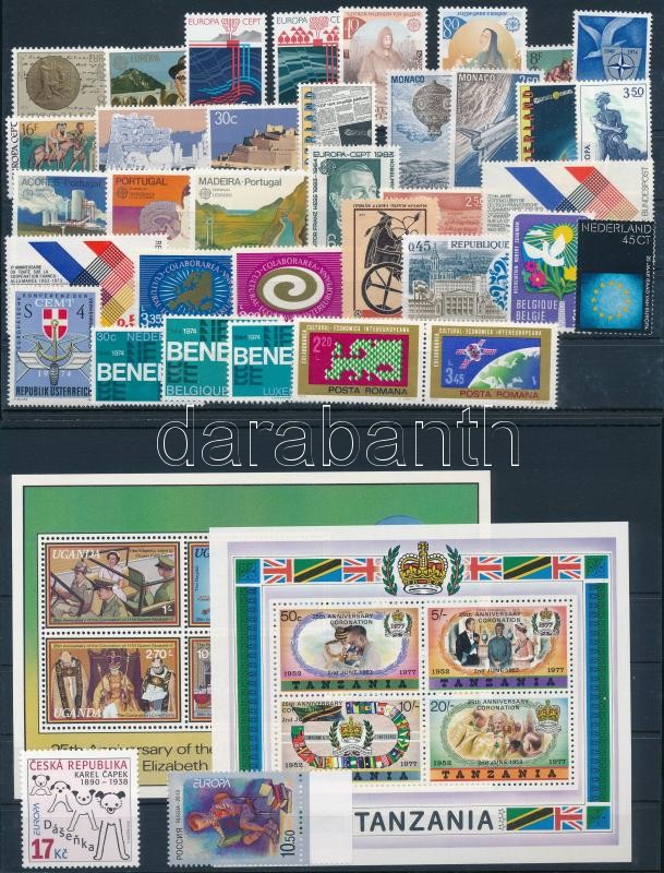 Külföldi bélyegek vegyesen 3 stecklapon: 42 klf bélyeg és 5 klf blokk, 42 different stamps + 5 blocks