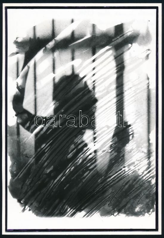 cca 1992 Racsek Tamás Ákos: Életfogytiglan, feliratozott vintage fotóművészeti alkotás, 17x11,5 cm