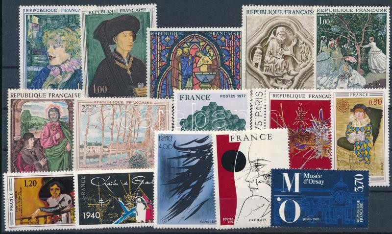 Paintings composition 15 stamps, Festmény összeállítás 15 db bélyeg