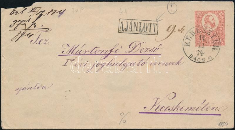 5kr PS-cover with additional franking 10 kr 
