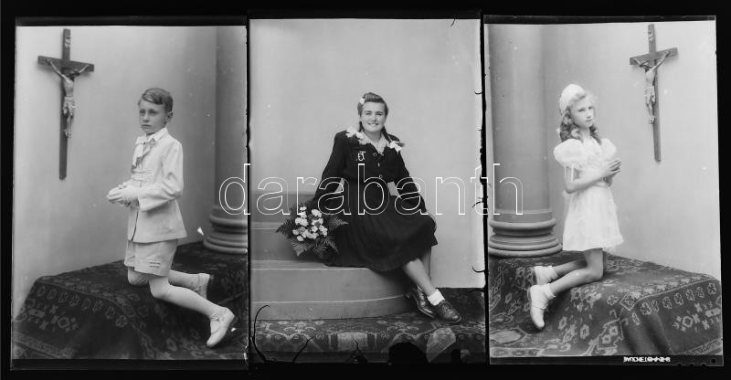 cca 1940 és 1950 között Egerben készült felvételek polgári személyekről (portré, gyermek, család, stb...), Fotó: GRÁF műterem hagyatékából 18 db vintage NEGATÍV, 10x15 cm