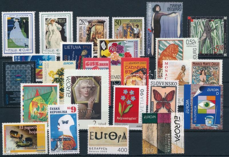 Europa CEPT, Plakátművészet 61 bélyeg 3 stecklapon, Europa CEPT, Poster art 61 stamps