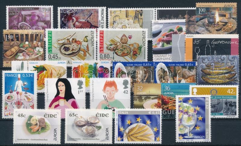 Europa CEPT Gastronomy 47 stamps with sets, Europa CEPT Gasztronómia 47 klf. bélyeg, sorokkal