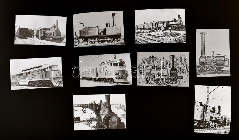 Vasúttörténeti felvételek, Kotnyek Antal (1921-1990) budapesti fotóriporter hagyatékából 9 db NEGATÍV, 5,8x4,3 cm és 3,5x6,3 cm között