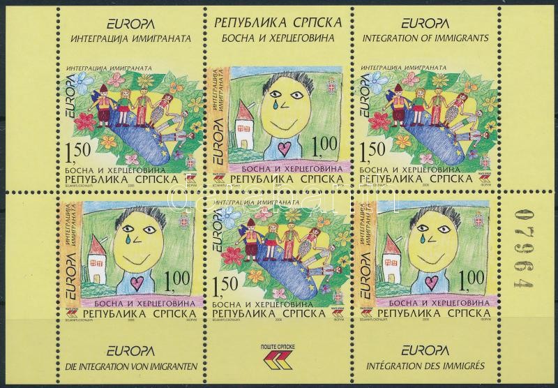 Europa CEPT, Integration stamp booklet sheet, Europa CEPT, Integráció bélyegfüzetlap