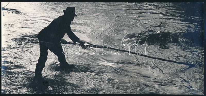 1975 Pap Zoltán feliratozott vintage fotóművészeti alkotása, 11x24 cm