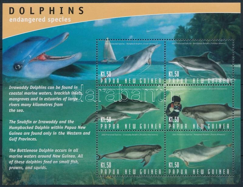mini sheet, 2003 Veszélyeztetett delfinfajok kisív
