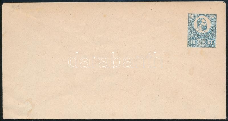 1871 Kőnyomású 10kr díjjegyes boríték, használatlan / Lithographed 10kr PS-cover, unused