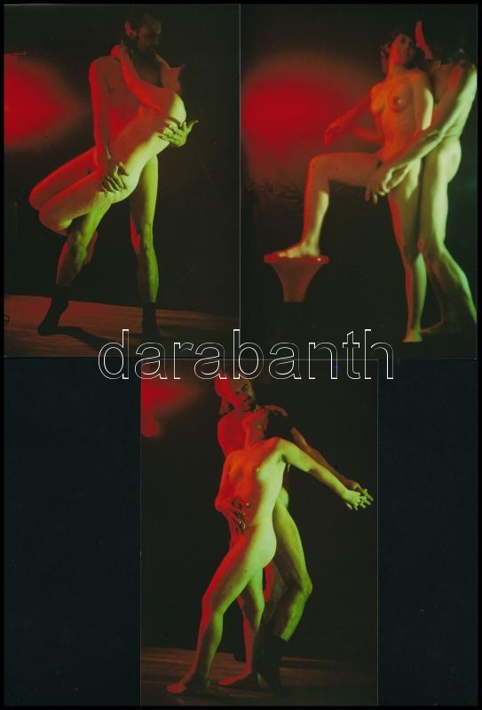 cca 1974 Különóra a tánciskolában, szolidan erotikus felvételek, 3 db mai nagyítás, 15x10 cm