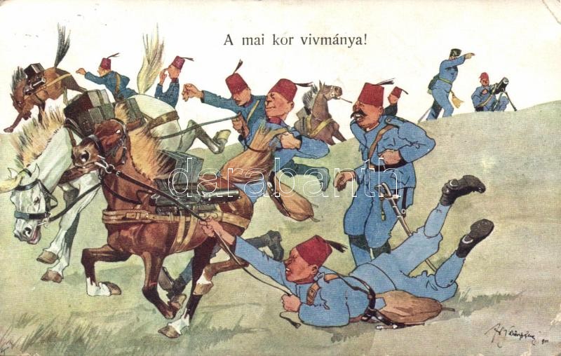 Osman cavalry, humour, B.K.W.I. 346-2. s: Schönpflug, Oszmán lovaskatonák, humor, B.K.W.I. 346-2. s: Schönpflug